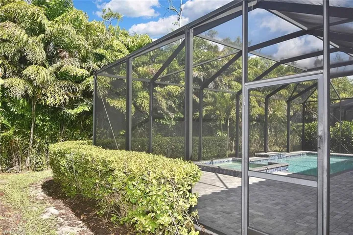 A screened enclosure protects your pool and Lanai from insects and leaves