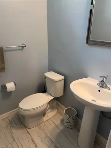 The powder room/pool bath