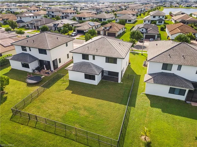 Aerial view of back of home.