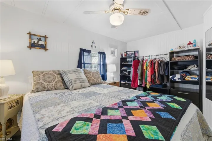 Bedroom featuring ceiling fan