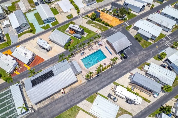 Aerial perspective of suburban area