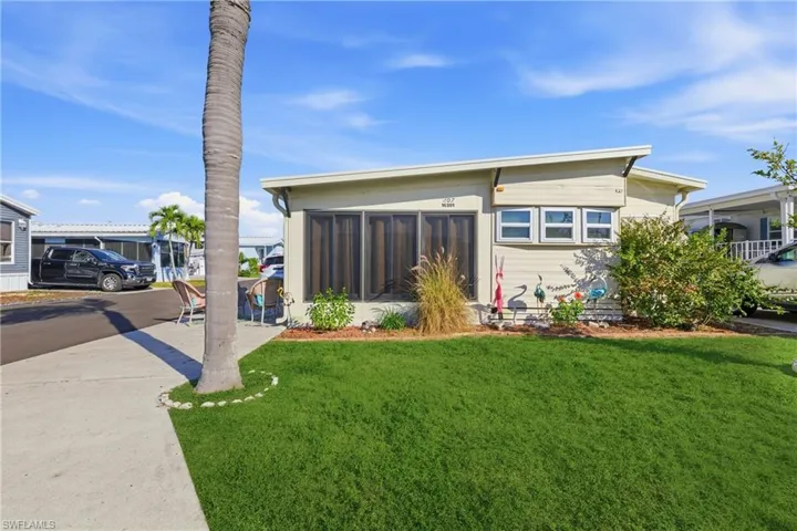 View of front of home with a front yard