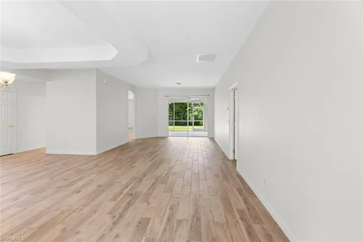 Living room with large slider out to the covered lanai