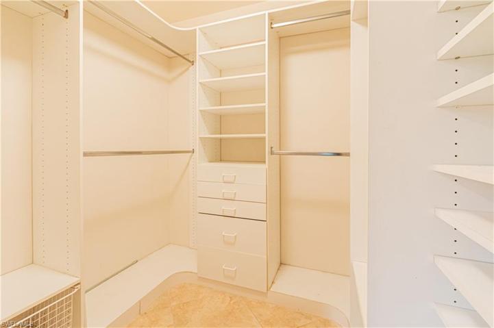 organized primary bedroom closet