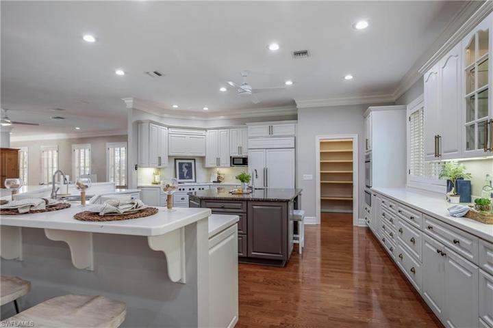 Large open kitchen with entertainment area combined.