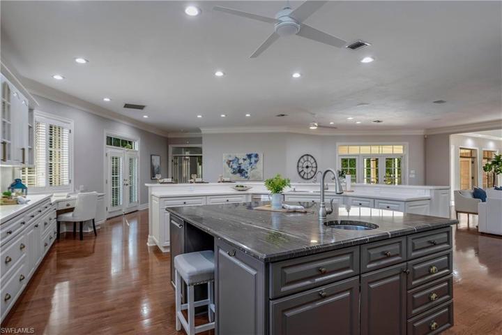 Large island for cooking.