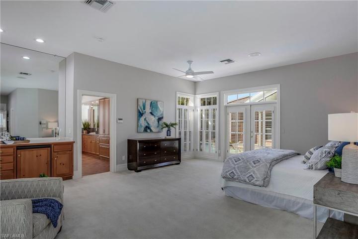 Master suite with his and hers bathrooms.