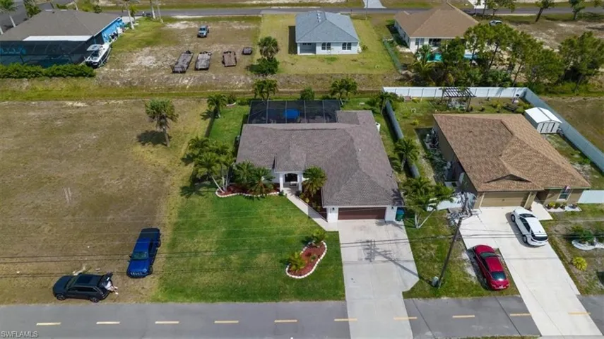 Aerial perspective of suburban area