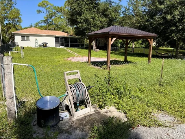 View of yard with a gazebo