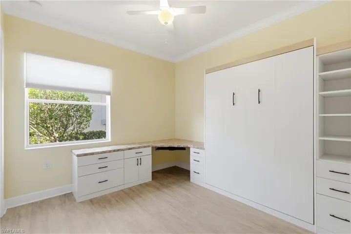 Murphy bed on the wall and desk system
