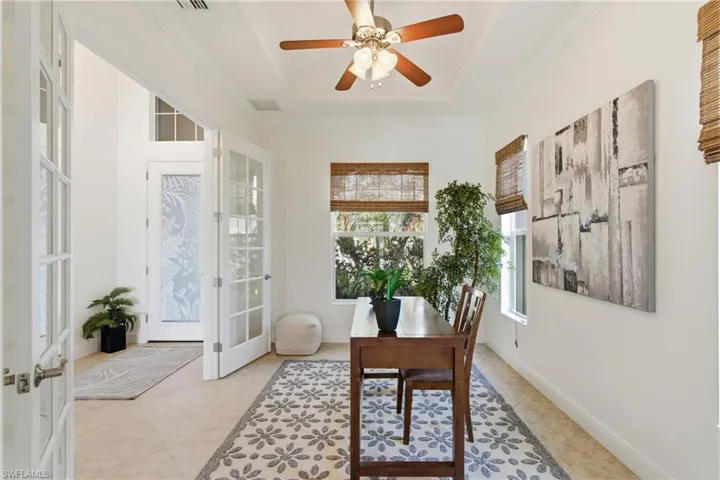 It connects to the kitchen.