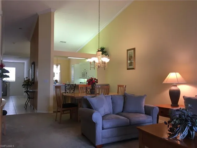 Great room floor plan with vaulted ceilings