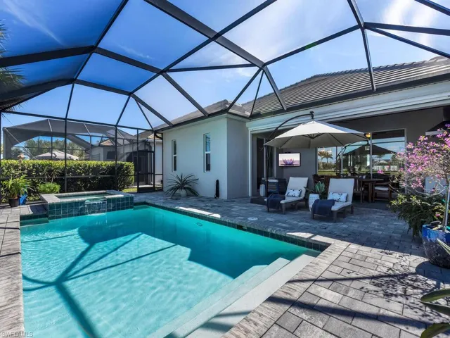 Rear view of lanai and pool