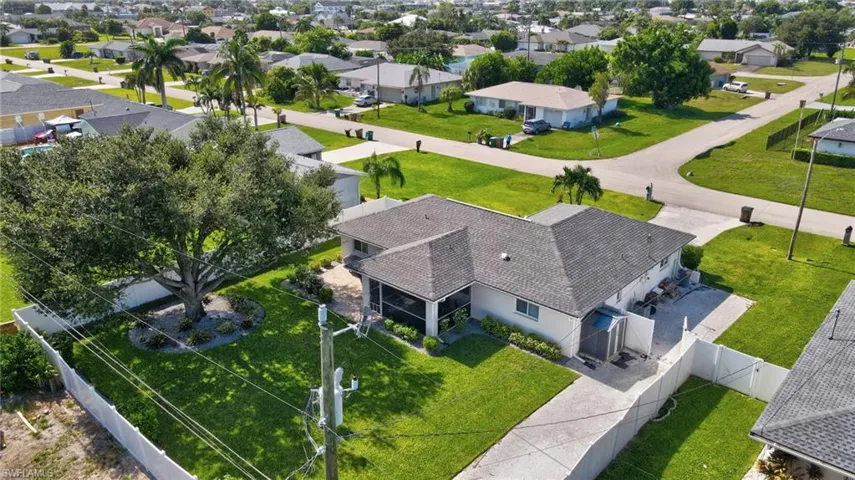 Aerial perspective of suburban area