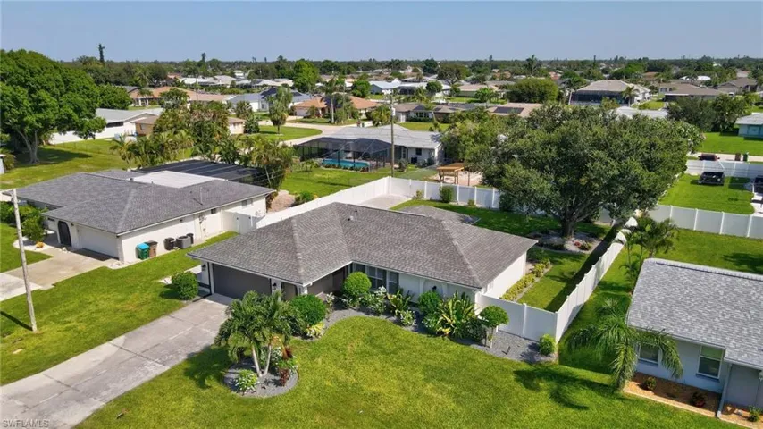 Aerial perspective of suburban area