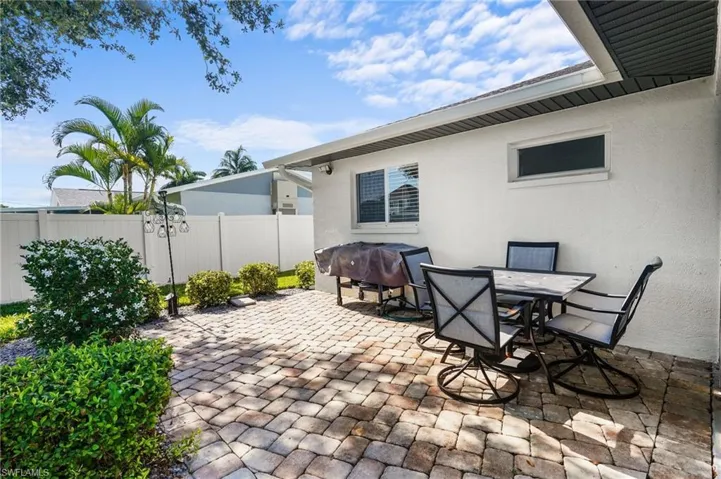 View of fenced backyard