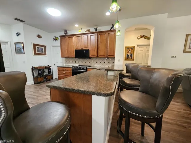 Large double height breakfast bar