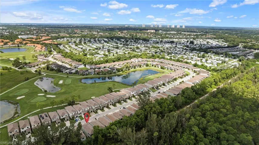 Aerial view featuring a view of the golf course