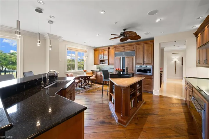 Sub-Zero refrigerator, Wolf oven and cooktop.