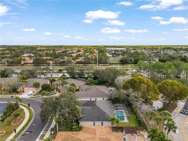 Aerial perspective of suburban area