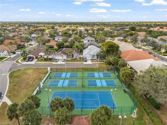 Aerial view of residential area