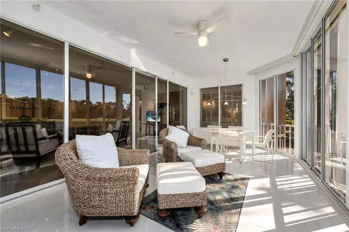 Sunny Glassed-in lanai is quite spacious and where you will spend most of your time watching sunsets!