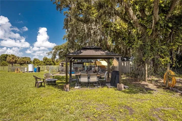 View of yard featuring a gazebo