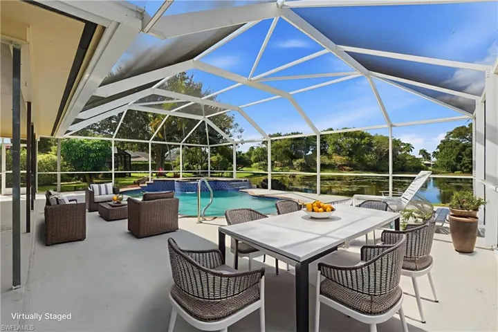 EXTRA-LARGE POOL DECK..virtually staged