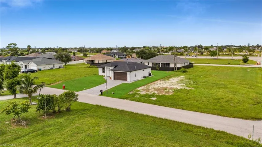 Aerial perspective of suburban area