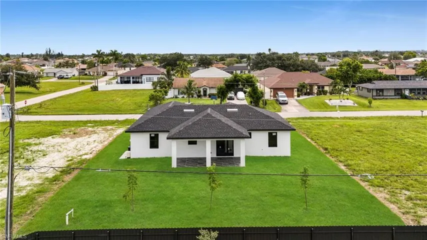 Aerial perspective of suburban area