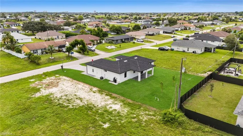 Aerial view of residential area