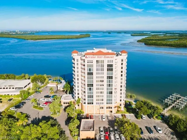 Drone / aerial view of a nearby body of water