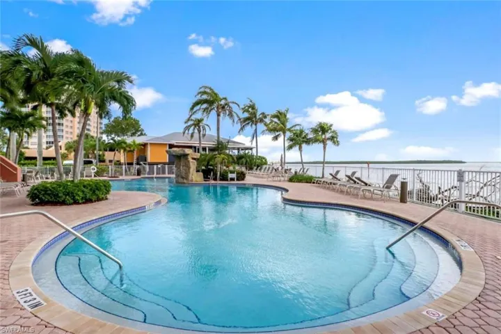Community pool with a sundeck