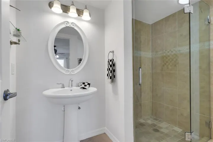 Primary bathroom and shower