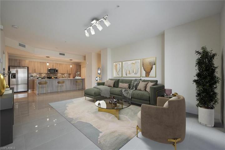 Two Bedroom: Living area - virtually staged