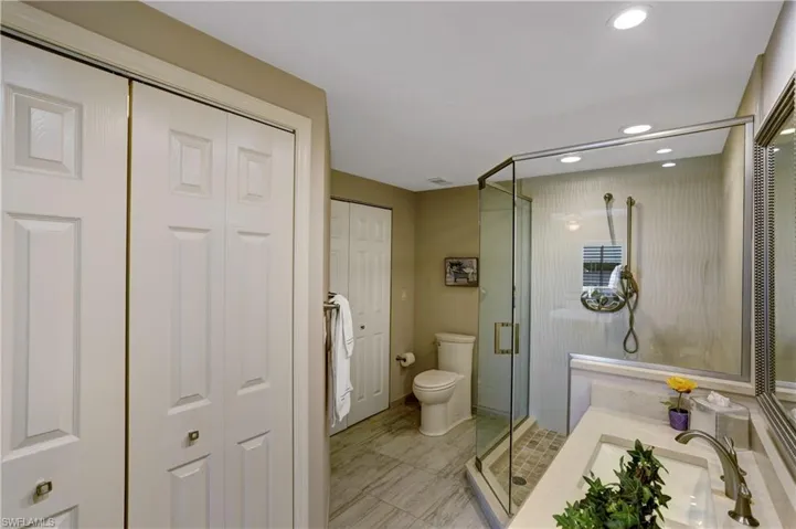 Additional storage closet in the bathroom.