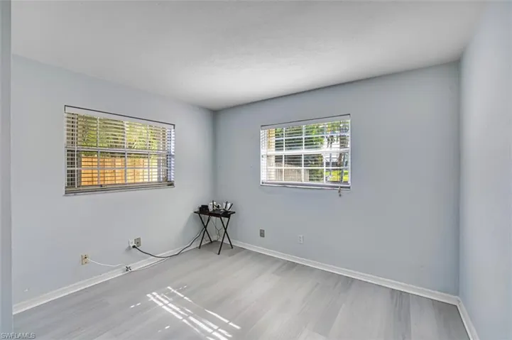 Empty room featuring light wood finished floors