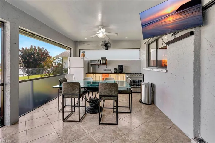 Outdoor kitchen runs on propane. Multiple entrances to lanai.