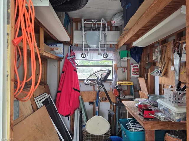 Shed provides extra storage for tools and holiday decorations