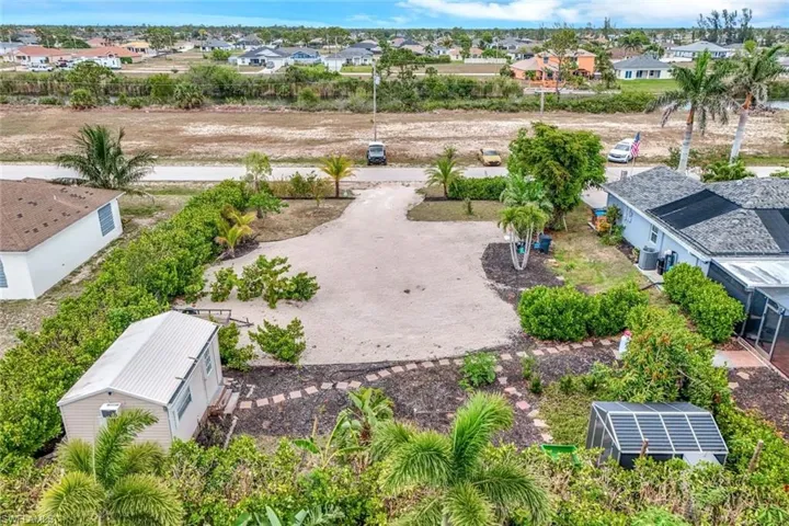 Aerial perspective of suburban area