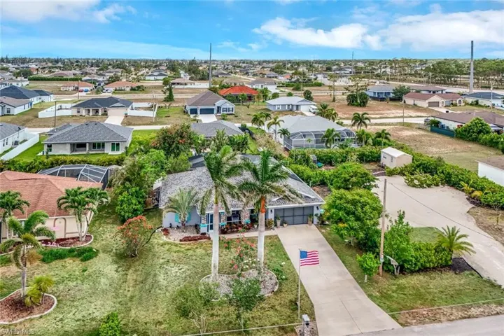 Aerial perspective of suburban area