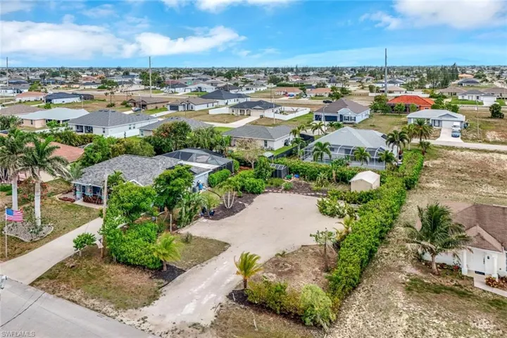 Aerial perspective of suburban area