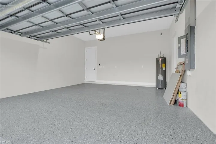 Garage with water heater