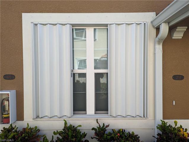 Accordion storm shutters! Easy to close and open.