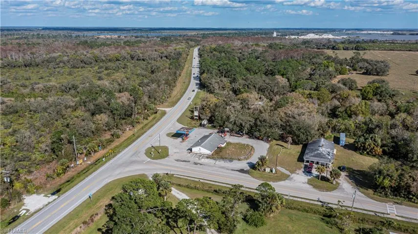 Aerial view with a forest view