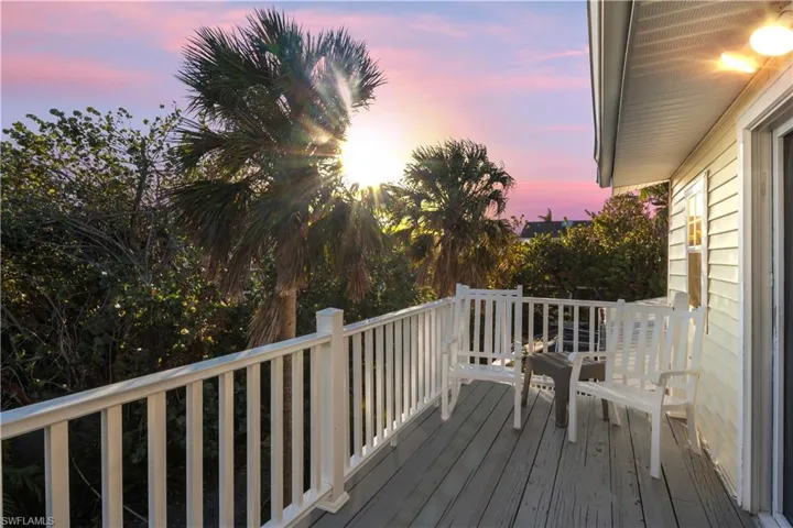 View from Primary Bedroom deck at dusk.