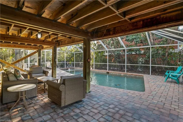 Covered pool section of lanai