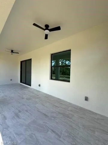 View of patio / terrace featuring ceiling fan