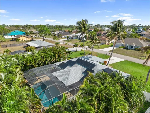 Aerial view of residential area