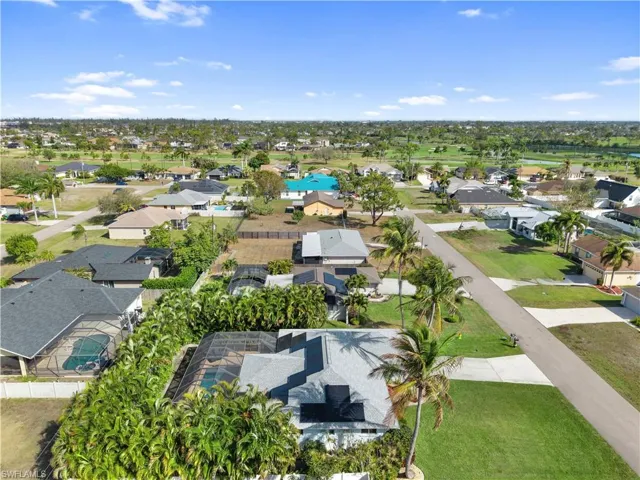 Aerial perspective of suburban area